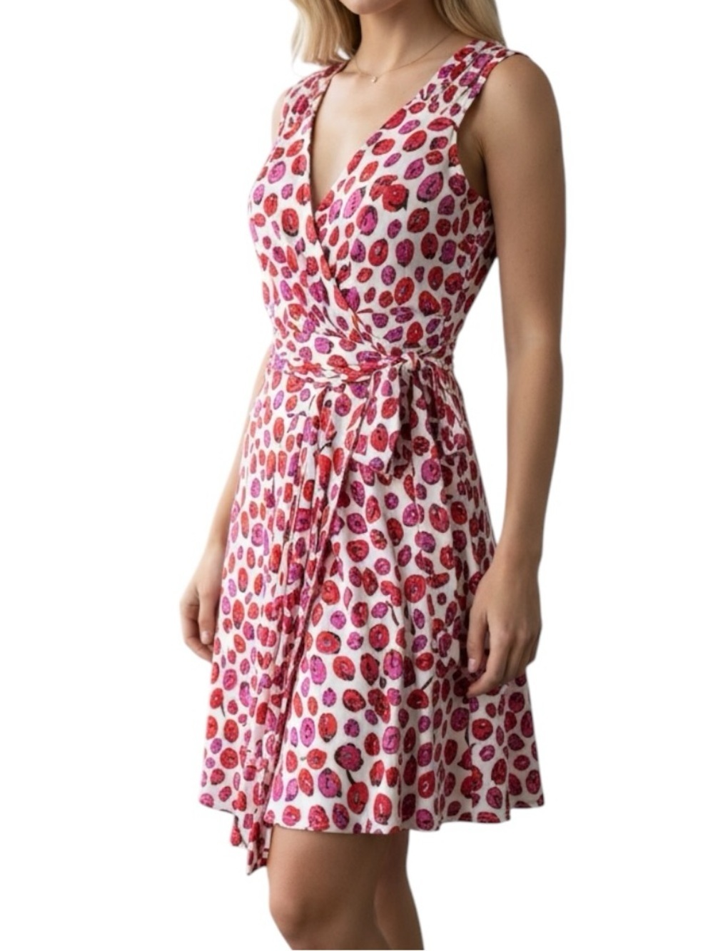 Diane Von Furstenberg DVF Silk Celosa Ladybug Wrap Dress Size 2 $400 Coquette